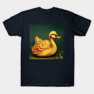 A Yellow Farmyard Duck in a Storybook Style T-Shirt